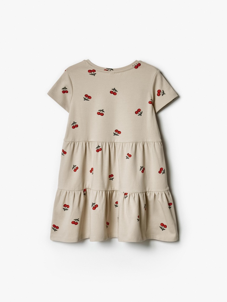 трикотажное платье с принтом для девочек от бренда sela вид слева