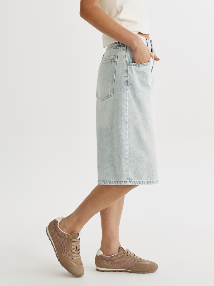 удлиненные джинсовые шорты-бермуды из россии вид сбоку