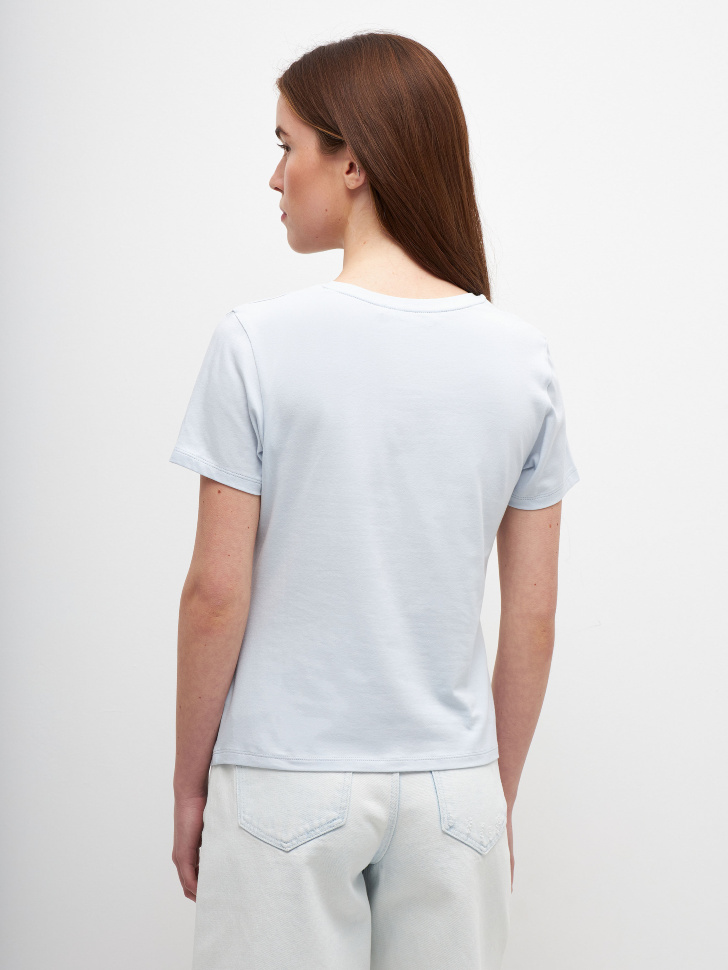 Базовая приталенная футболка (голубой, M) sela 4680129876180 - фото 3