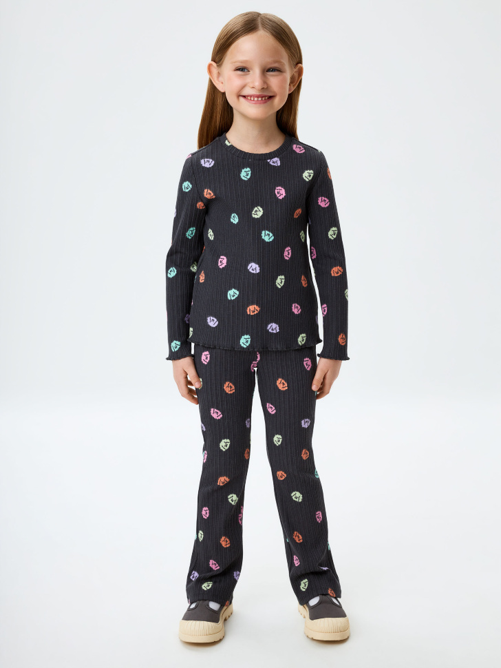 

Брюки клеш с принтом для девочек