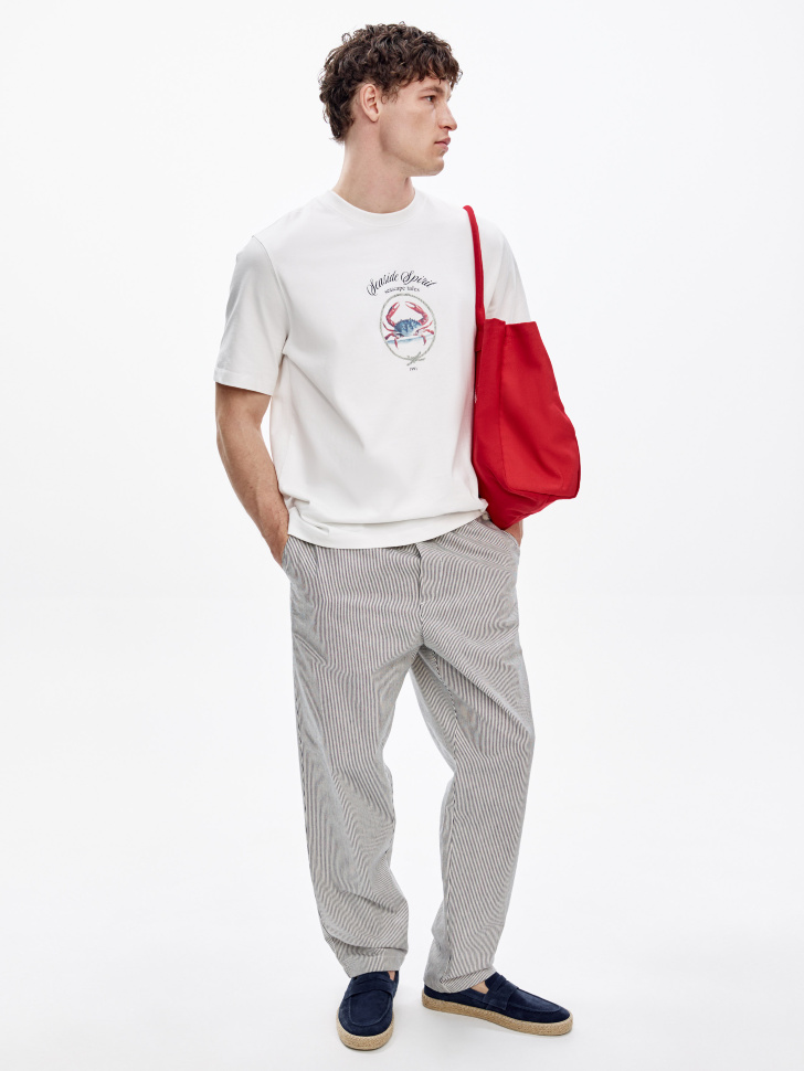 Прямые брюки Sela в полоску, серый, арт. 54341