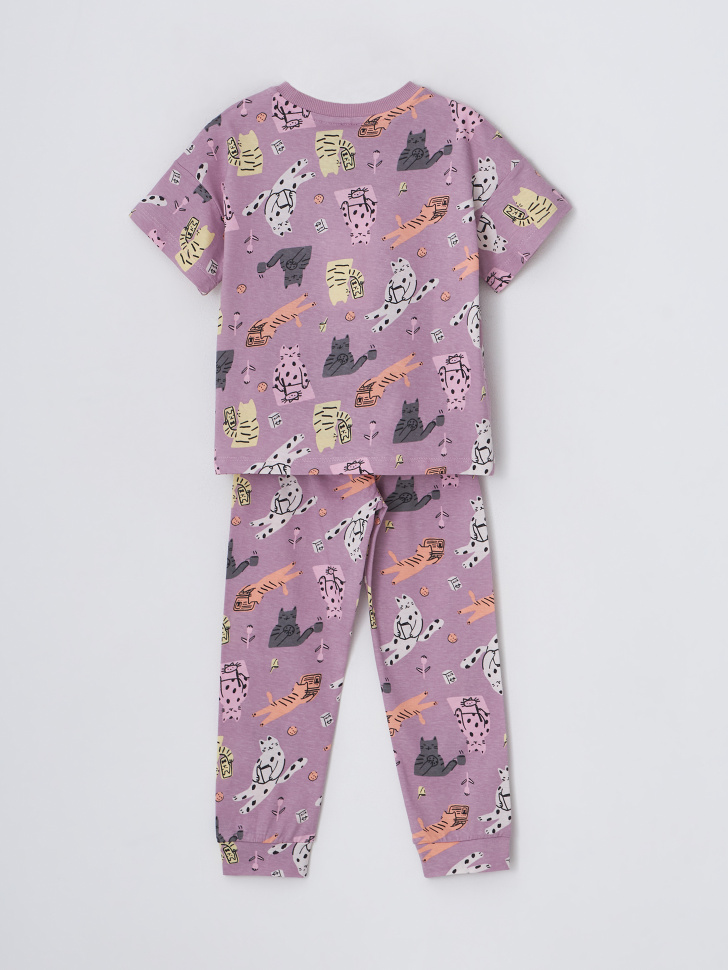 Пижама с принтом для девочек (принт, 116-122) sela 4680168155987 - фото 3