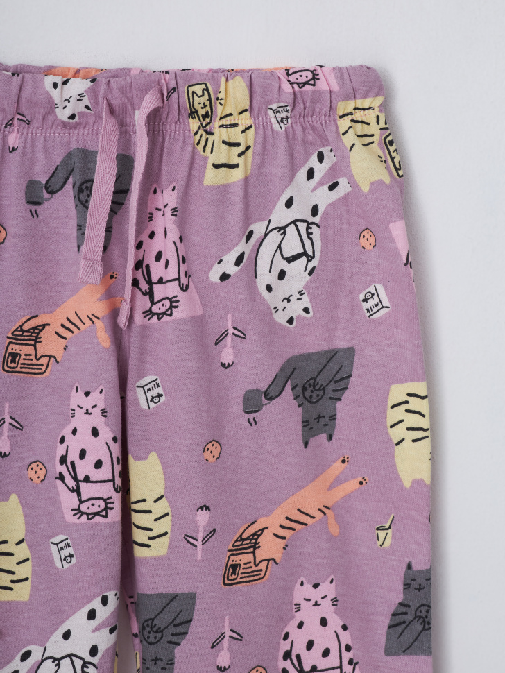 Пижама с принтом для девочек (принт, 104-110) sela 4680168155970 - фото 4