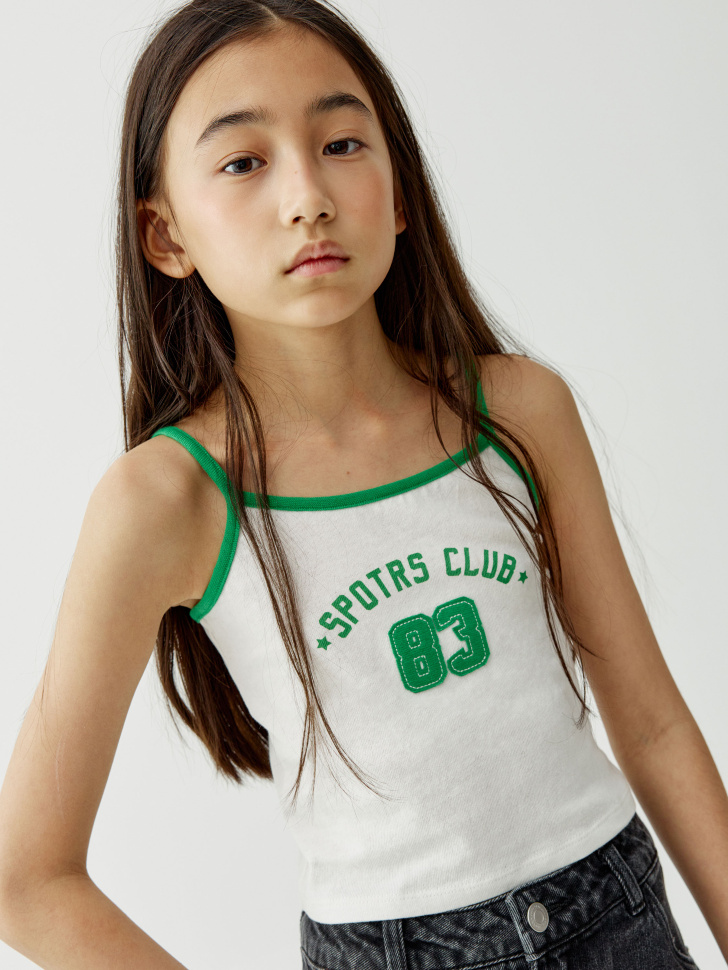 Укороченный топ Sela с принтом, белый, арт. 53687