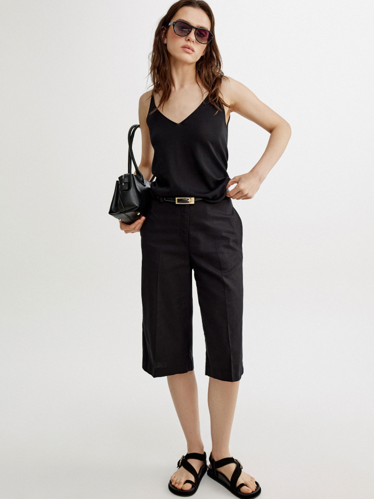 вязаный топ с содержанием шелка премиум качества от бренда sela вид слева