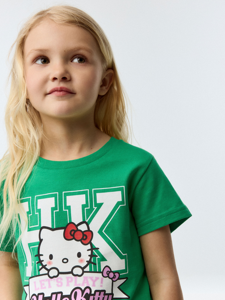 

Футболка с принтом Hello Kitty для девочек