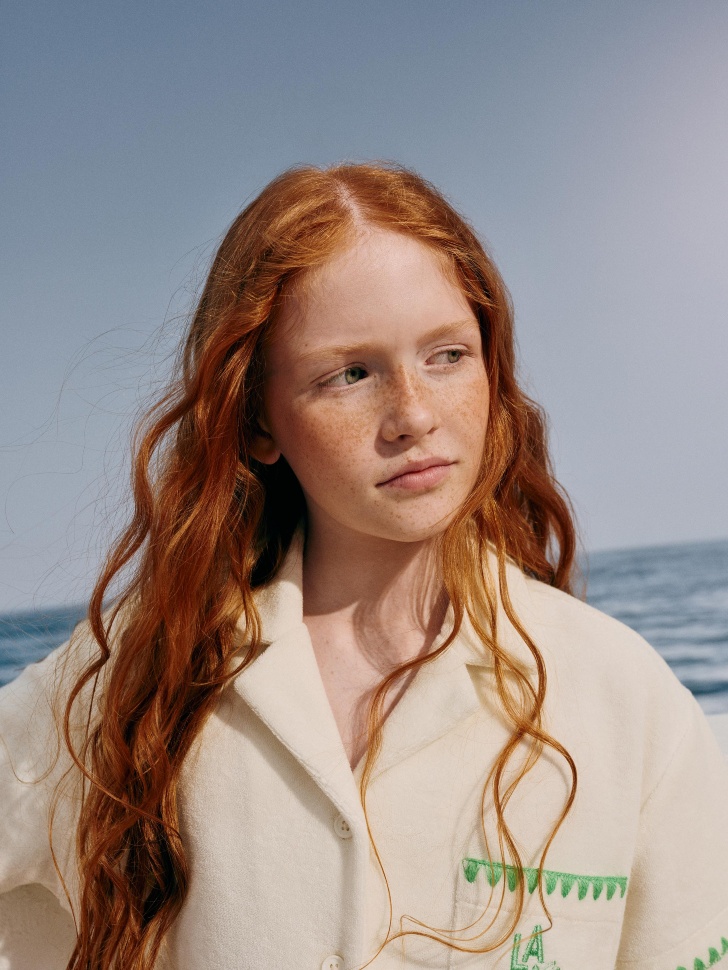 Махровая рубашка Sela с коротким рукавом, бежевый, арт. 53622