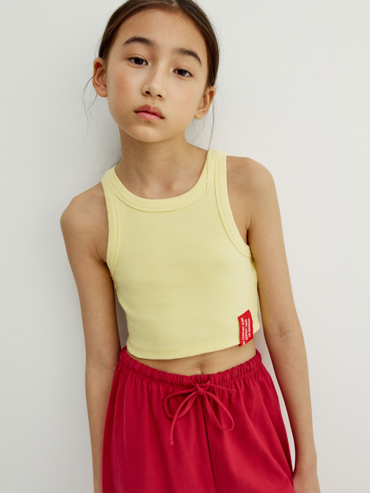 укороченный топ в рубчик для девочек 4640611086787 фотография