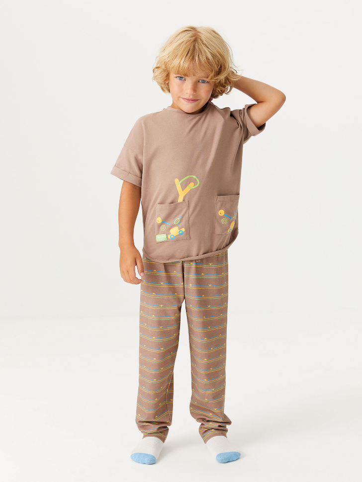 Пижама с ярким принтом для мальчиков (принт, 92-98 (2-3 YEARS))