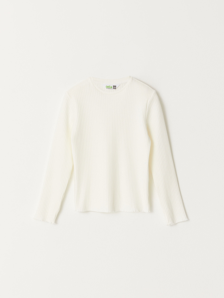 

Трикотажный лонгслив для девочек, Белый