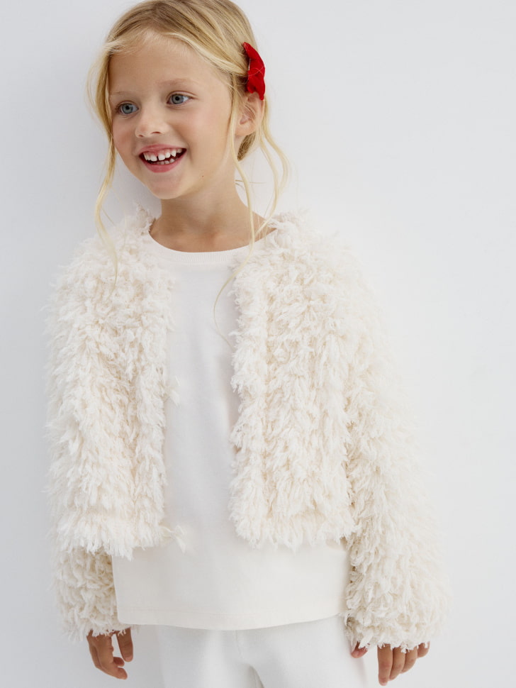 пушистый жакет для девочек 4680798657820 в интернет магазине