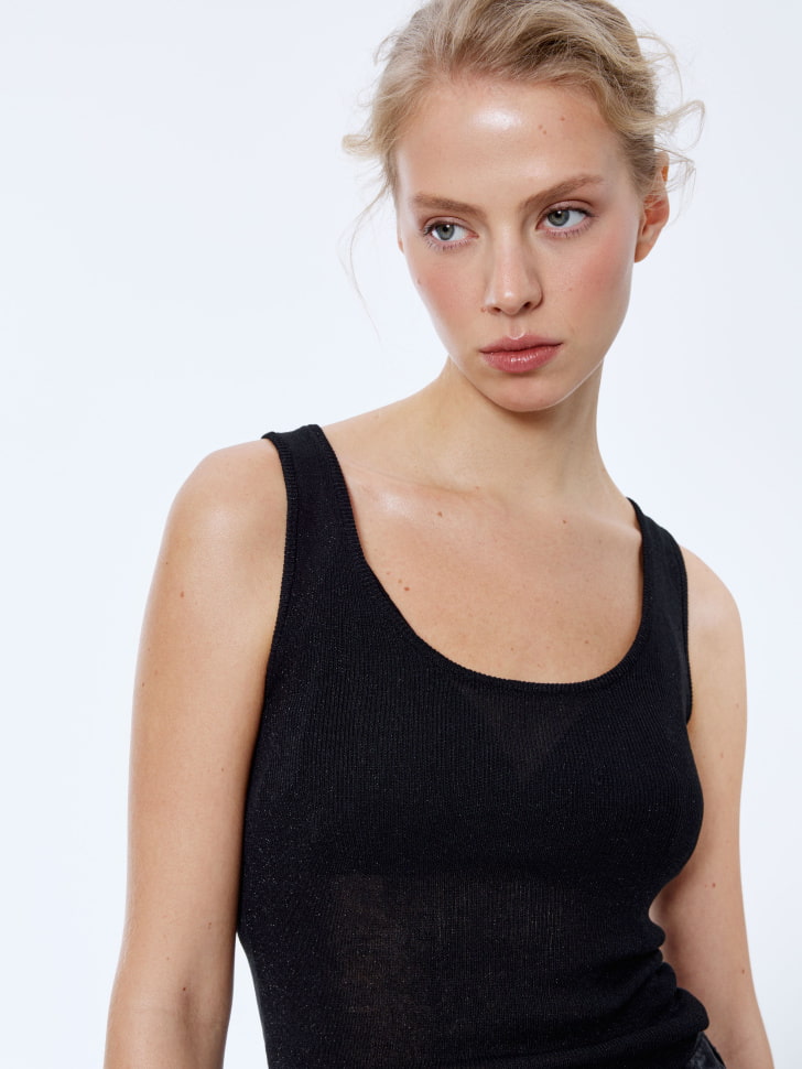 вязаный топ из блестящей пряжи 4610517212511 в интернет магазине