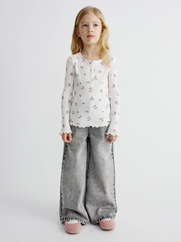 лонгслив на пуговицах для девочек по цене 1199 руб вид справа