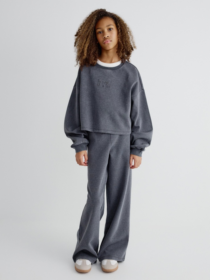 трикотажные брюки с эффектом стирки для девочек 4680798488264 фотография