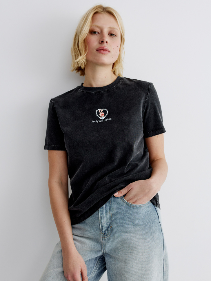 Футболка SELA с принтом Союзмультфильм, черный, арт. 35613