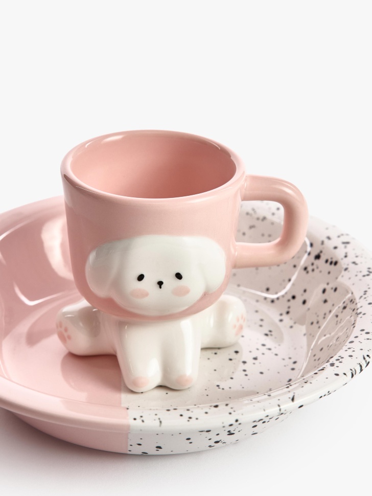 детская кружка из фарфора с декором от бренда sela вид слева