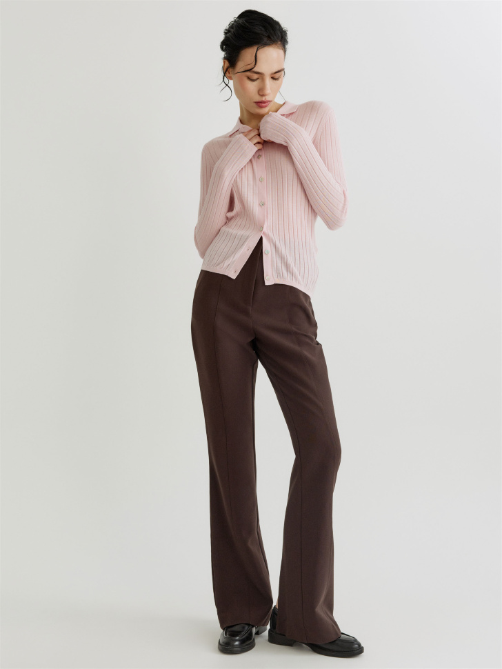 вязаный кардиган из 100% шерсти от бренда sela вид слева