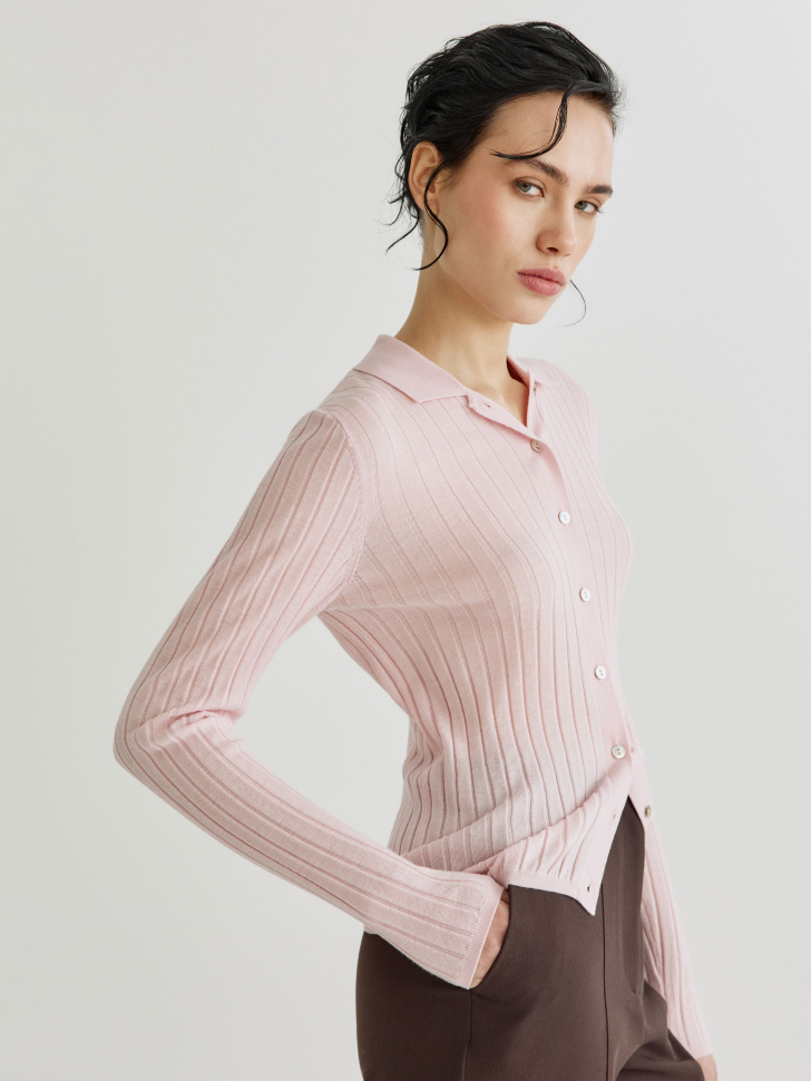 вязаный кардиган из 100% шерсти из россии вид сбоку