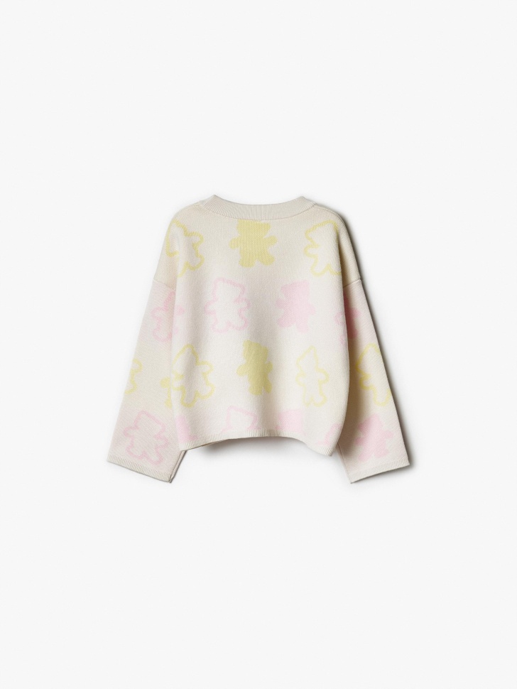 укороченный джемпер с принтом для девочек от бренда sela вид слева