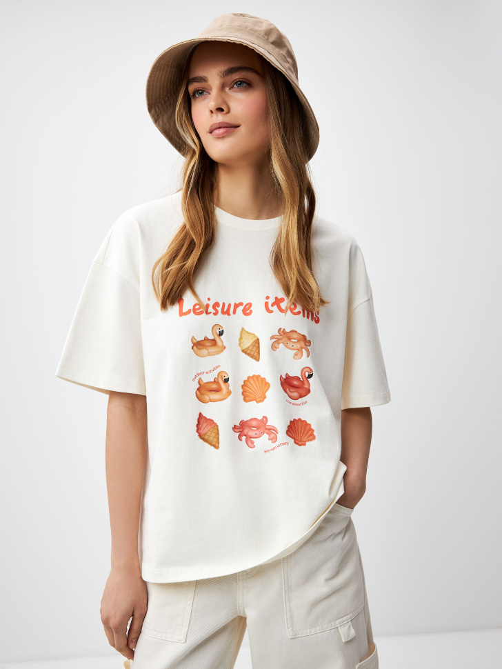 

Футболка MIRA OVERSIZE FIT с 3D принтом