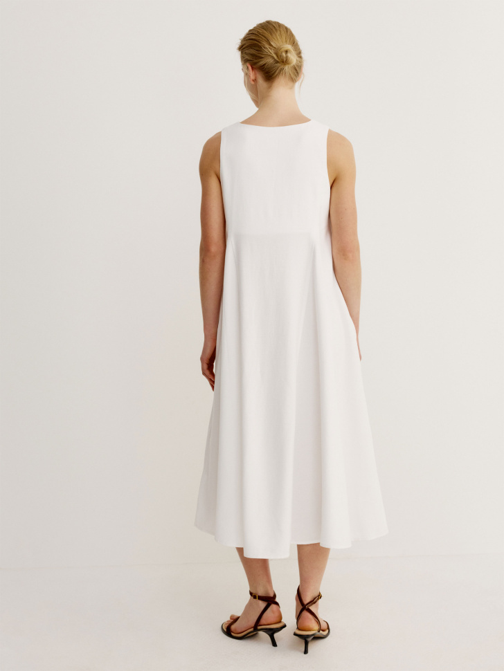 платье миди из смесовой вискозы со льном по цене 4599 руб вид справа