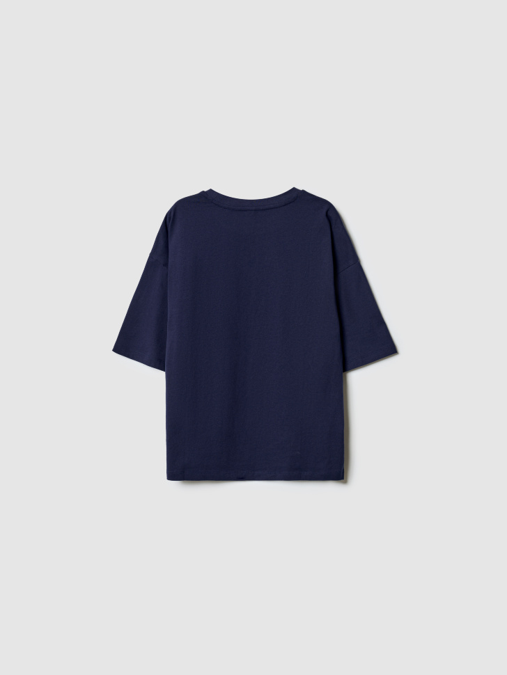 футболка оверсайз для мальчиков с принтом  x яндекс путешествия из хлопка спереди