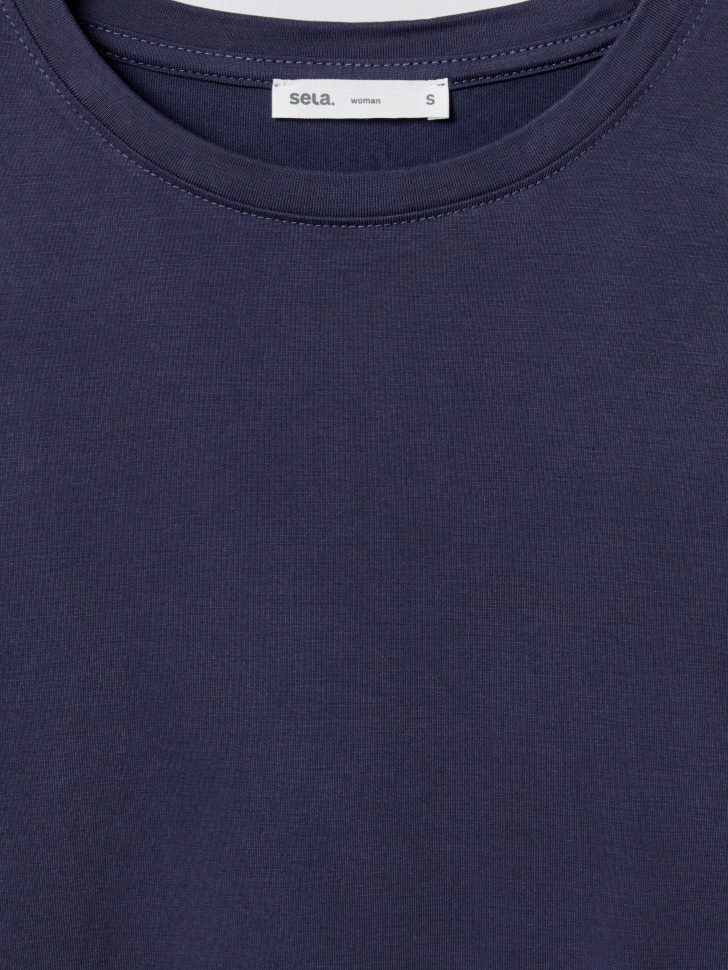 лонгслив приталенный из смесовой вискозы из вискозы спереди