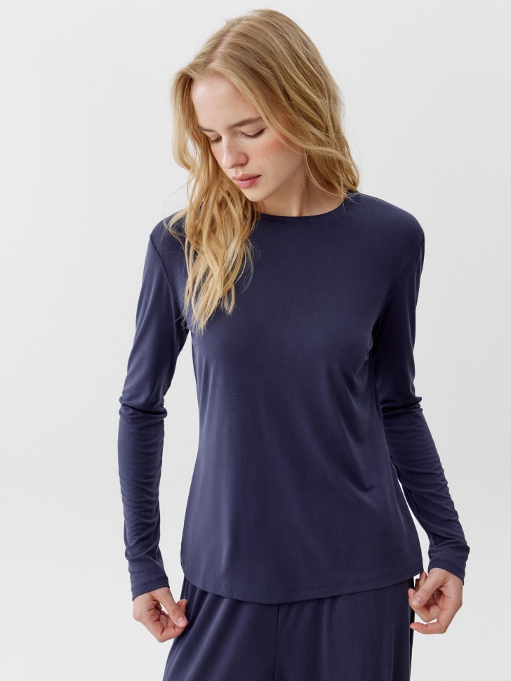 лонгслив приталенный из смесовой вискозы 4640611051303 фотография