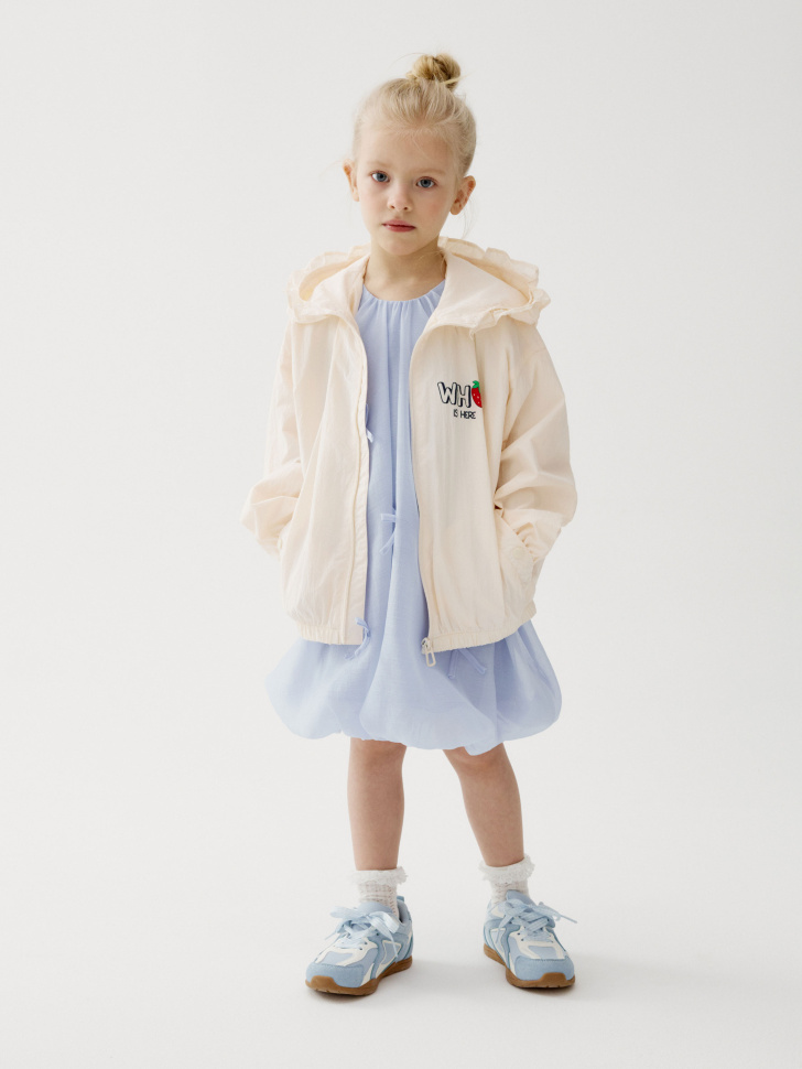 ветровка из нейлона с принтом для девочек от бренда sela вид слева