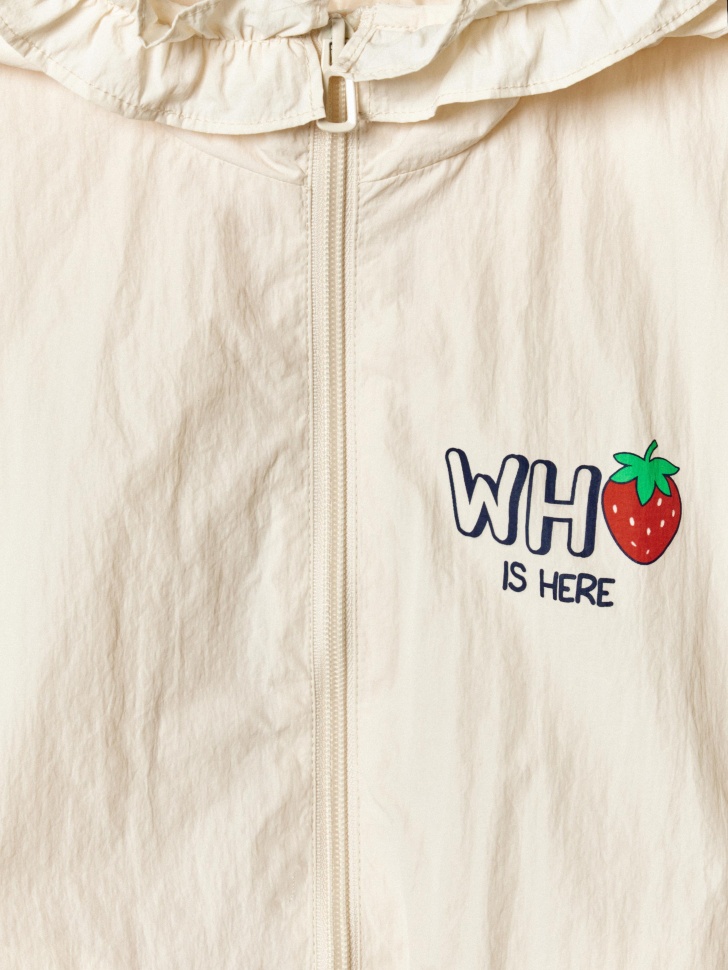 ветровка из нейлона с принтом для девочек из нейлона спереди