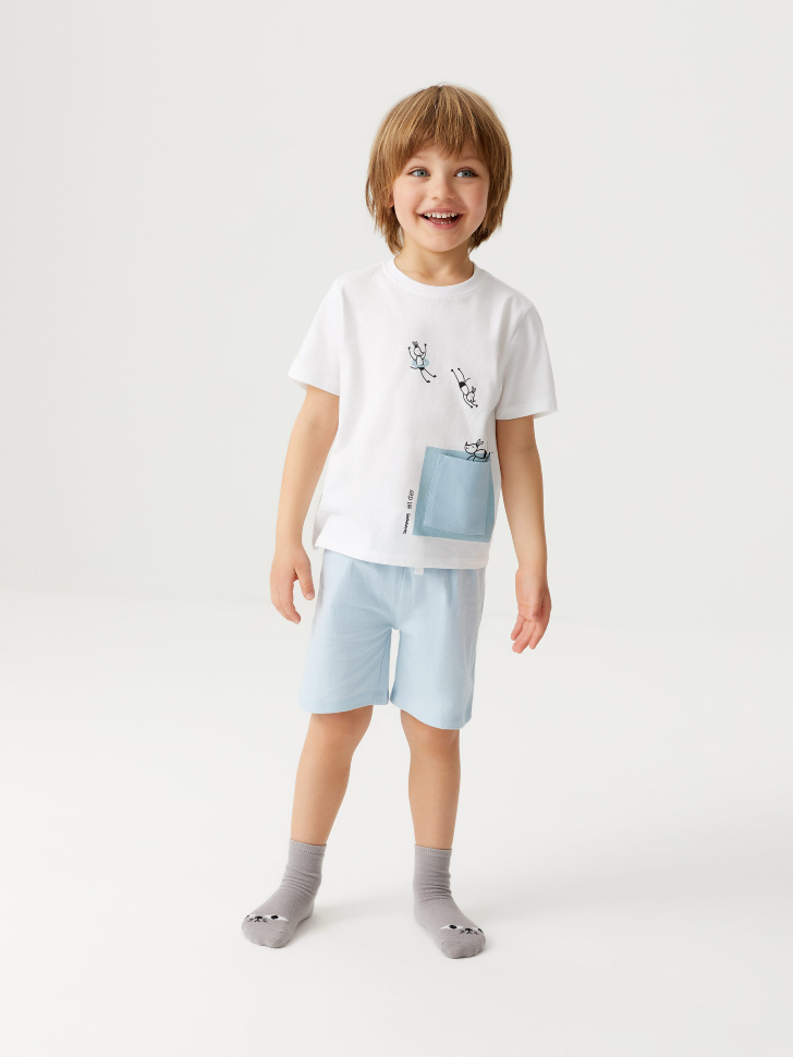 Трикотажная пижама для мальчиков (голубой, 104-110 (4-5 YEARS))