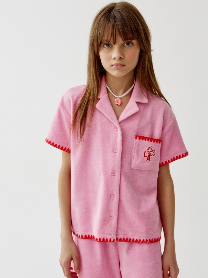 Махровая рубашка Sela, розовый, арт. 53683
