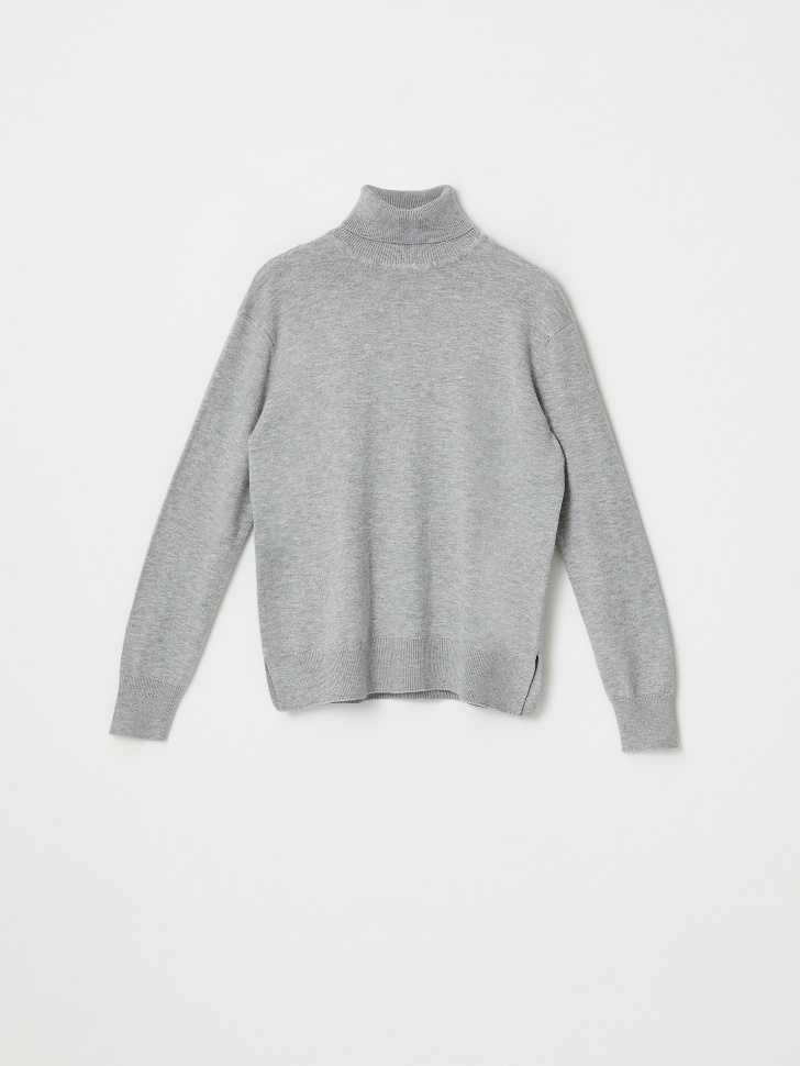 Вязаный свитер для девочек (серый, 128/ 8-9 YEARS)