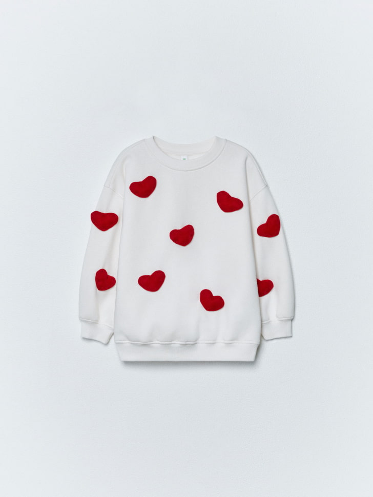 

Свитшот с объемной аппликацией для девочек, SL5811040401