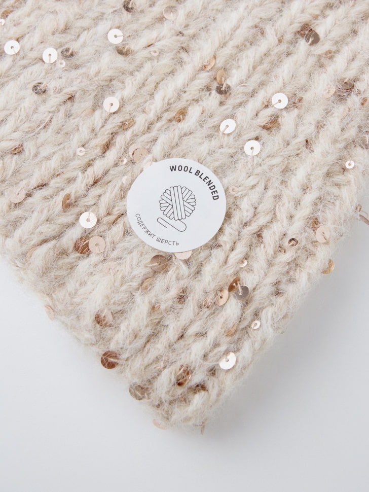 капор с пайетками с содержанием шерсти 4610517151261 в интернет магазине