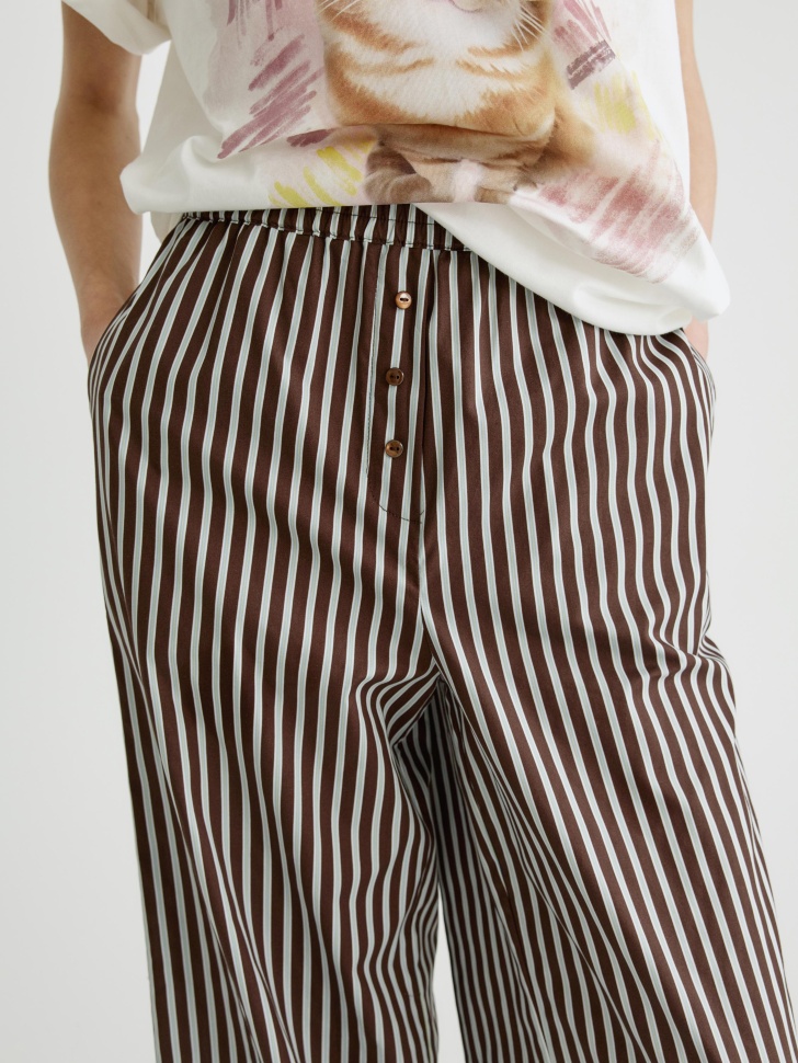 домашние брюки из хлопка в полоску 4610517399809 в интернет магазине