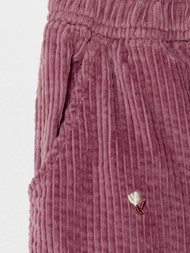 вельветовые брюки с вышивкой для девочек 4610517097323 купить с доставкой