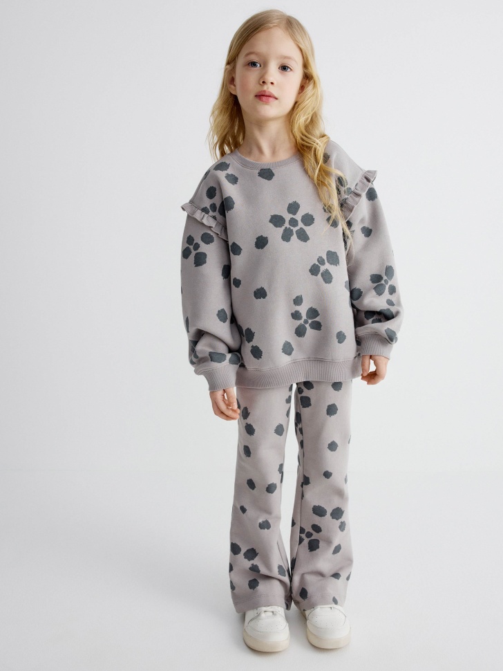 свитшот с оборками для девочек от бренда sela вид слева