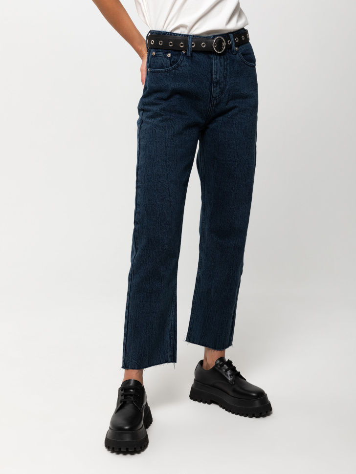 брюки джинсовые женские (синий, L) sela 4603375118477 - фото 1