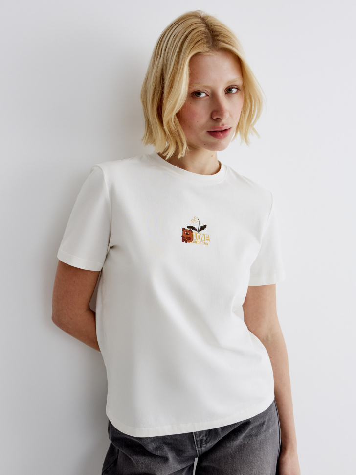 Футболка SELA с принтом Союзмультфильм, белый, арт. 35615