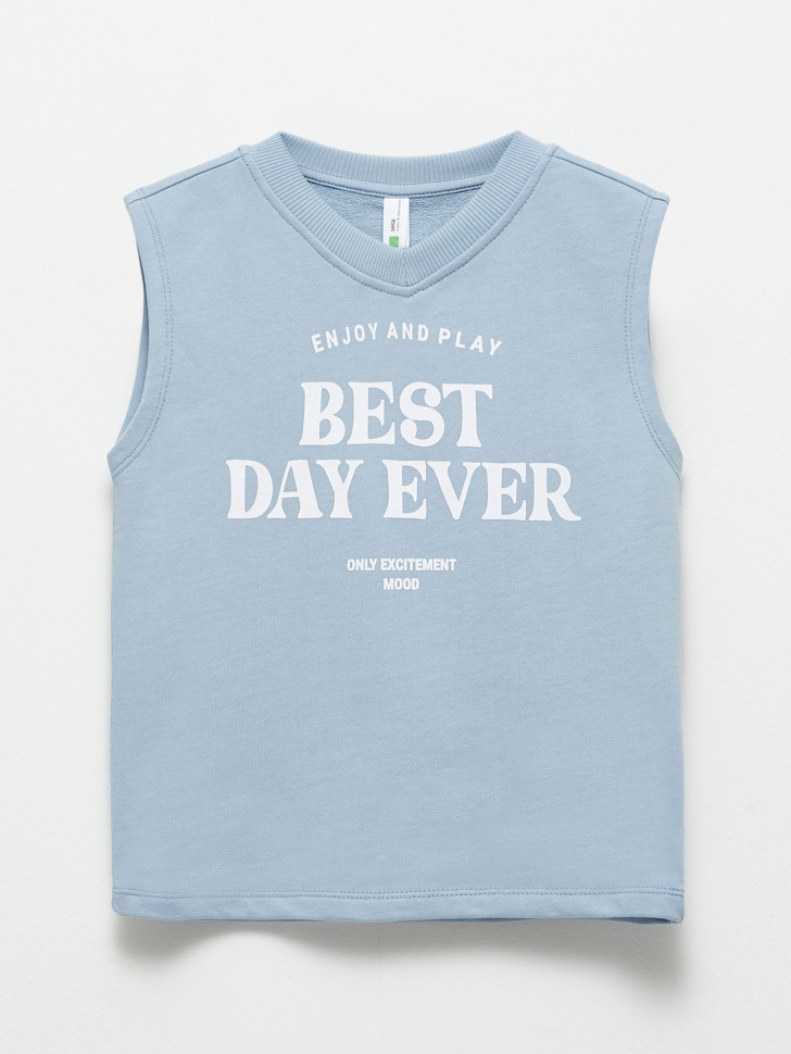 Трикотажный жилет для мальчиков (голубой, 92)