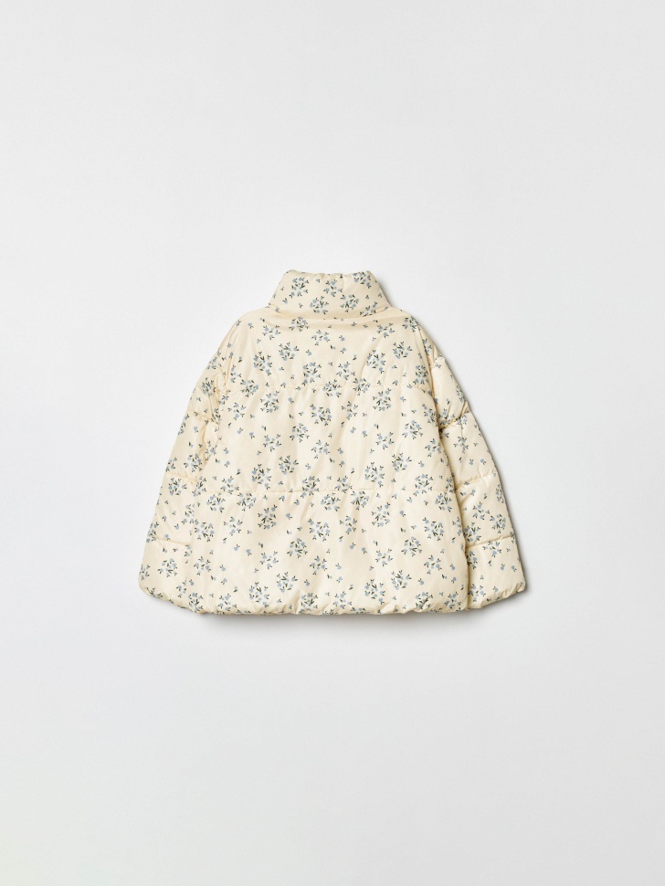 дутая куртка с принтом для девочек от бренда sela вид слева