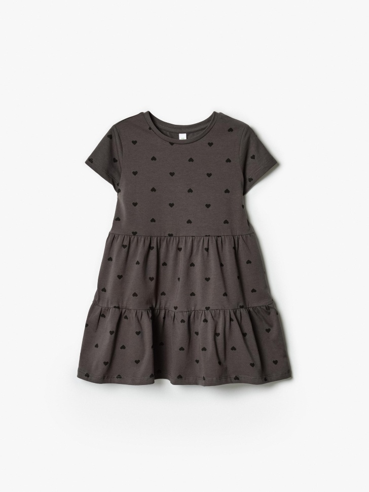 трикотажное платье с принтом для девочек 4610517319210 фотография