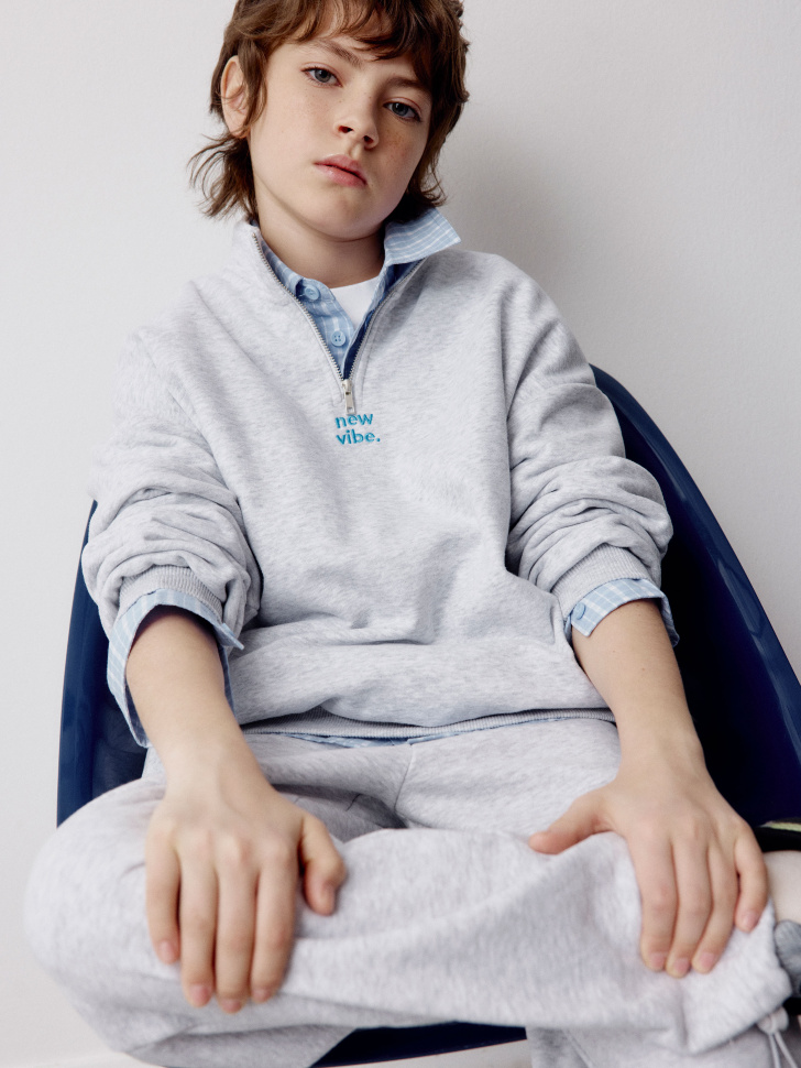 Толстовка Sela с вышивкой, серый, арт. 40787