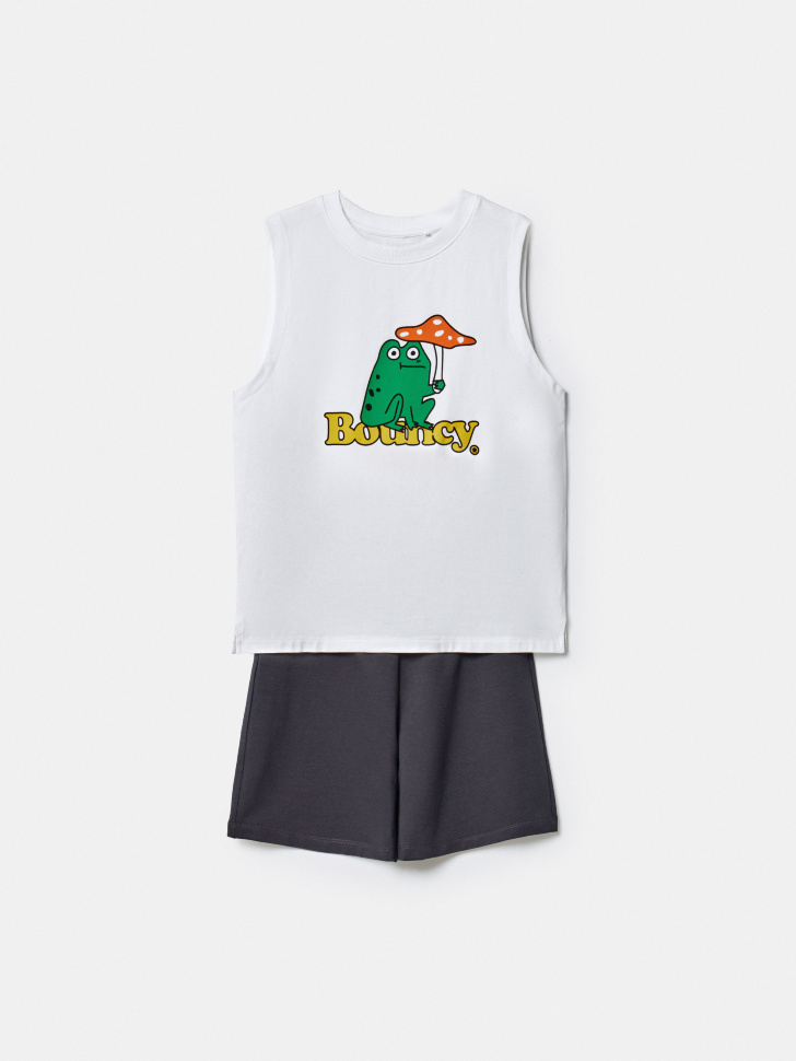 Пижама SELA для мальчиков с принтом, разноцветный, арт. 43717