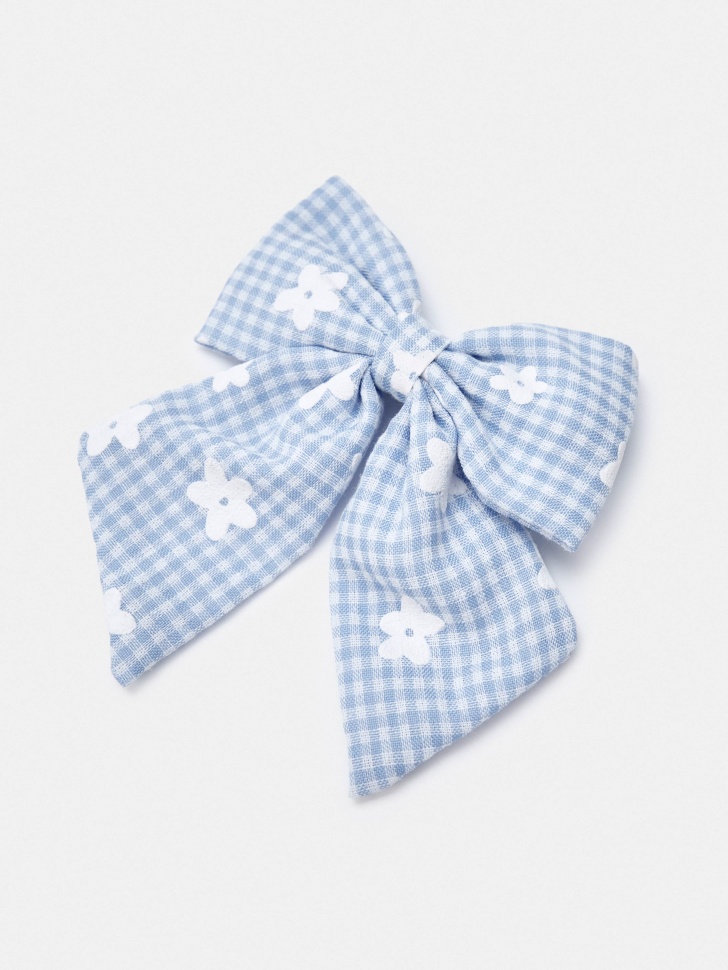 Заколка для волос с бантом SELA, голубой, арт. 42938