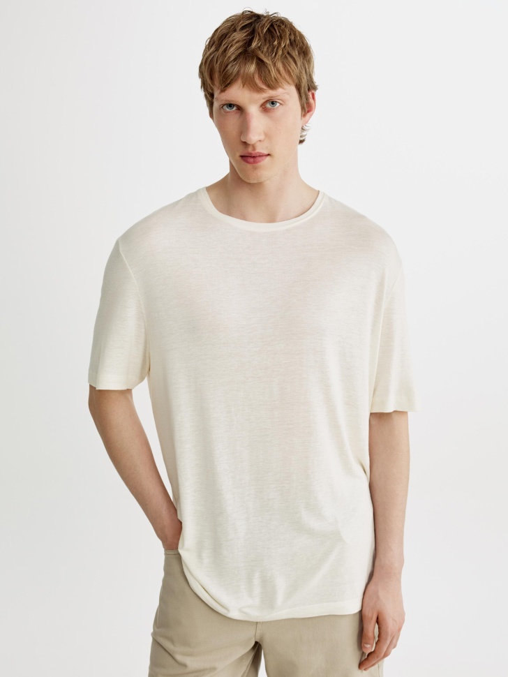 Футболка Sela прямого кроя, бежевый, арт. 54854