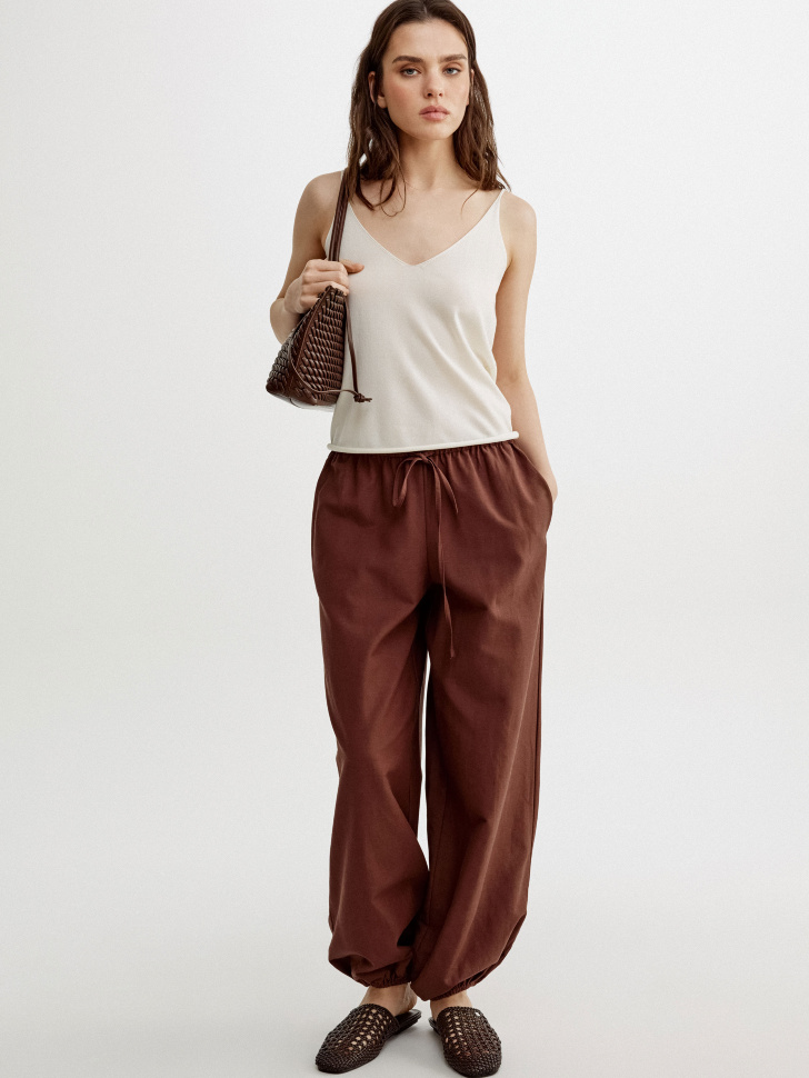 вязаный топ с содержанием шелка премиум качества от бренда sela вид слева