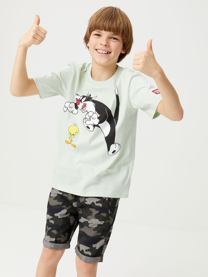 

Футболка с принтом Looney Tunes для мальчиков, Зеленый