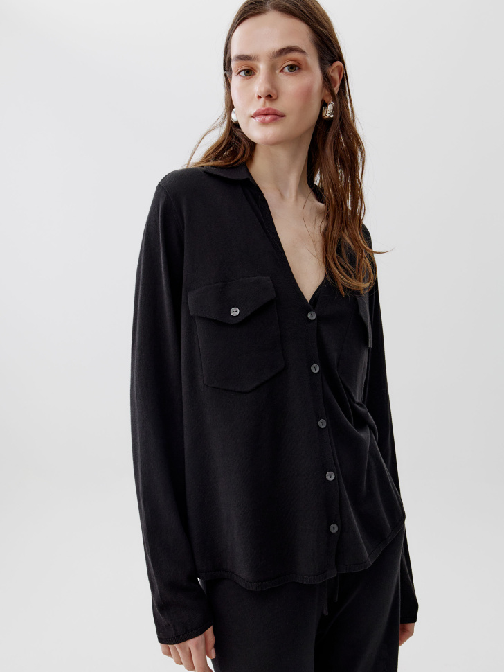 Кардиган Sela вязаный, черный, арт. 53692